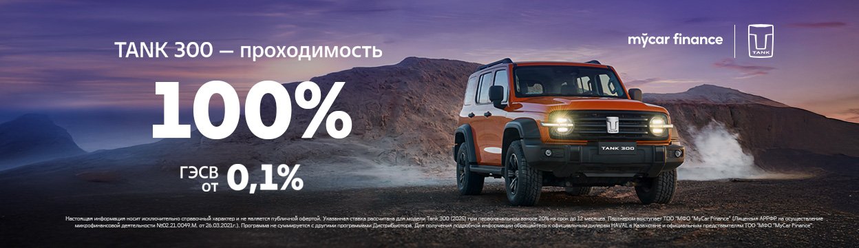 Приобретайте TANK 300 на выгодных условиях автокредитования по программе Mycar Finance.